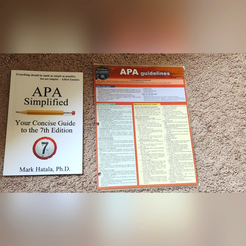 APA Simplified 7th Edition Guide with Orange APA Guidelines Reference Sheet